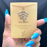 Golden Leaf Charm Necklace