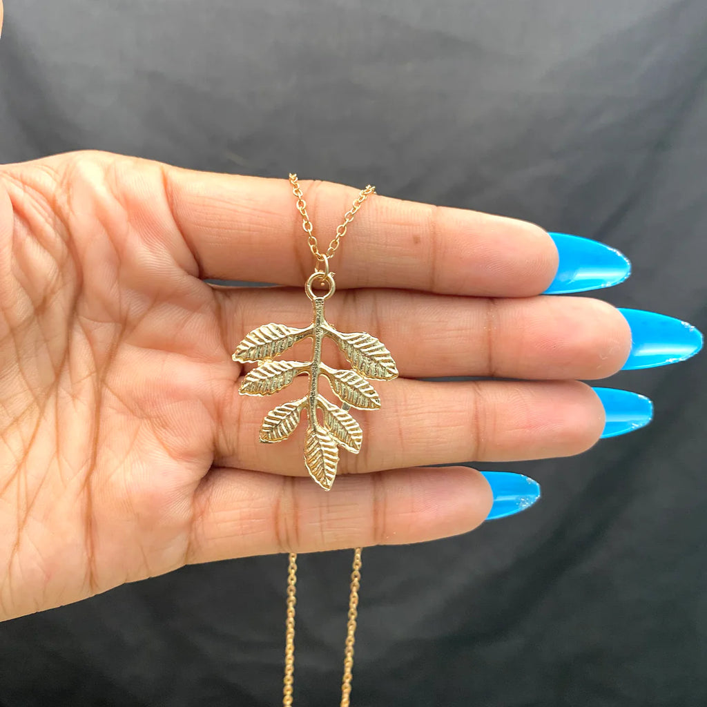 Golden Leaf Charm Necklace