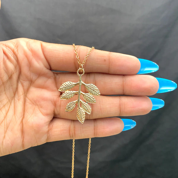 Golden Leaf Charm Necklace