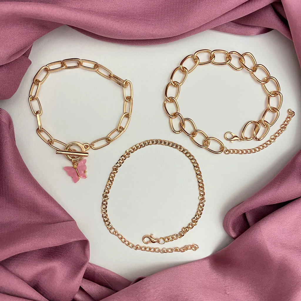 Golden Flutter Charm Bracelet