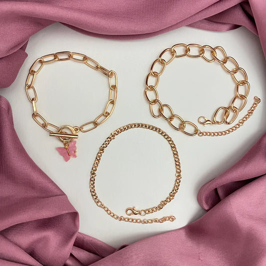 Golden Flutter Charm Bracelet