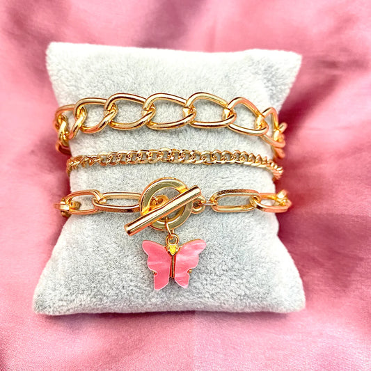 Golden Flutter Charm Bracelet