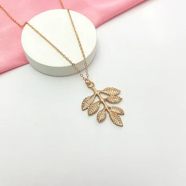 Golden Leaf Charm Necklace