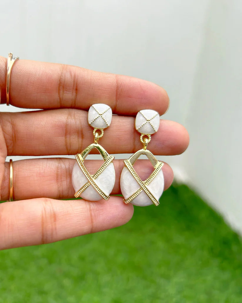 Onyx Cross Shine Earrings
