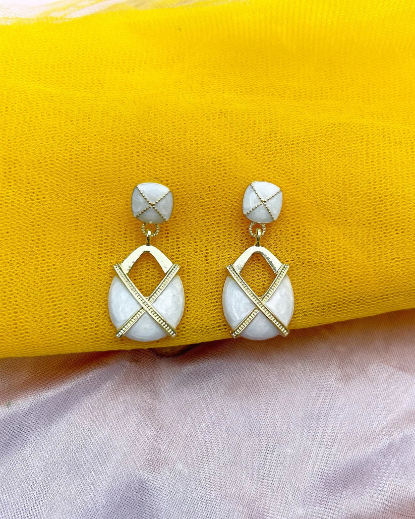 Onyx Cross Shine Earrings