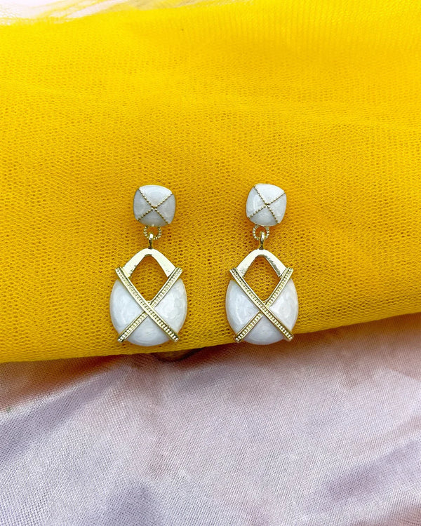 Onyx Cross Shine Earrings