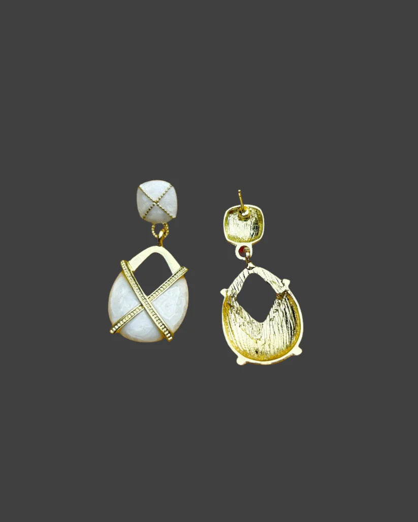 Onyx Cross Shine Earrings