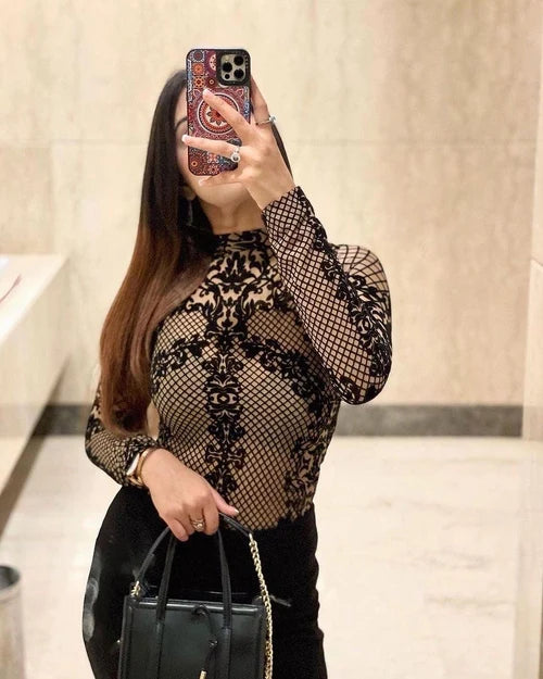 Stylish Patterned Bodysuit