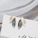 Elegant Dual Leaf Stud Earrings