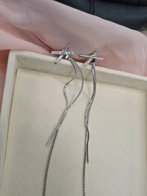 Linear Luxe Drop Earrings