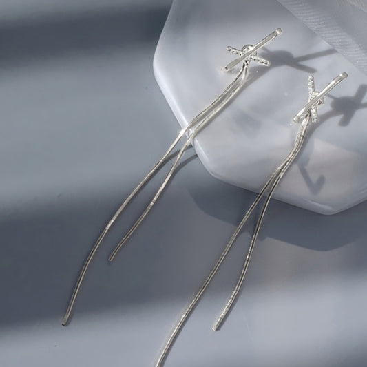 Linear Luxe Drop Earrings