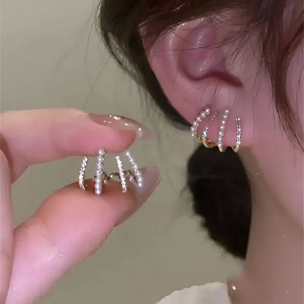 Linear Pearl Eearrings