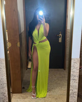 Lush Lime Cut-Out Dress