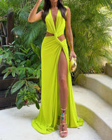 Lush Lime Cut-Out Dress