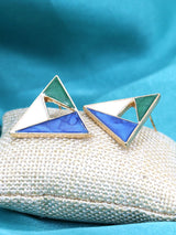 Geometric Enamel Triangle Earrings