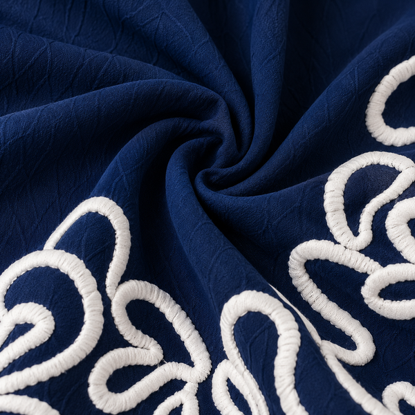 Navy Bloom Embroidered Dress