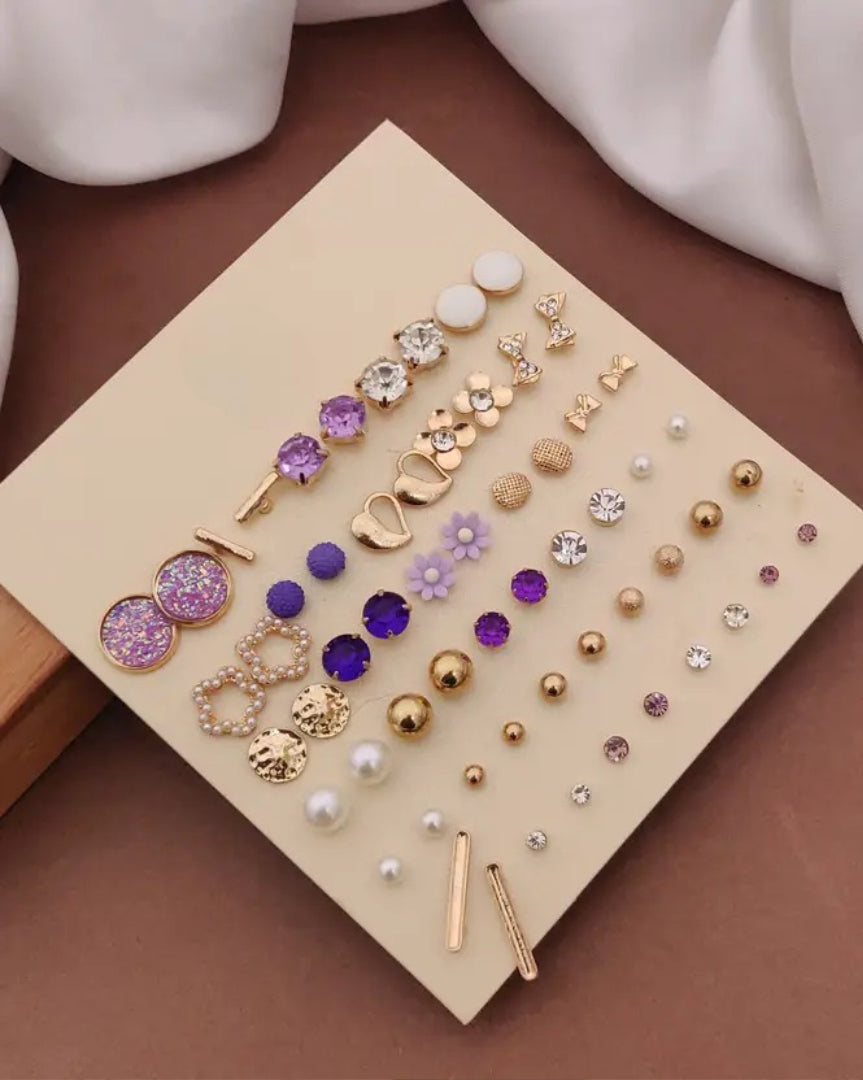 Purple Glam Multi Studs Set Secondary image