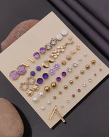 Purple Glam Multi Studs Set