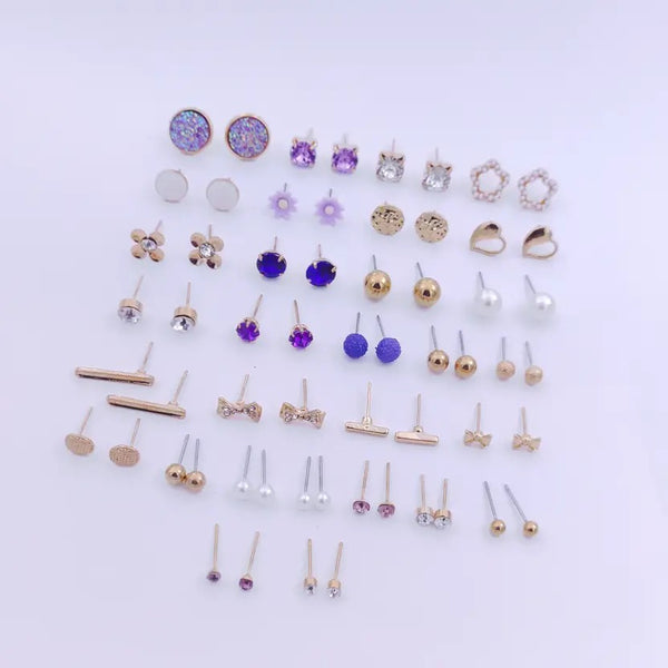 Purple Glam Multi Studs Set