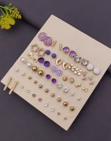 Purple Glam Multi Studs Set