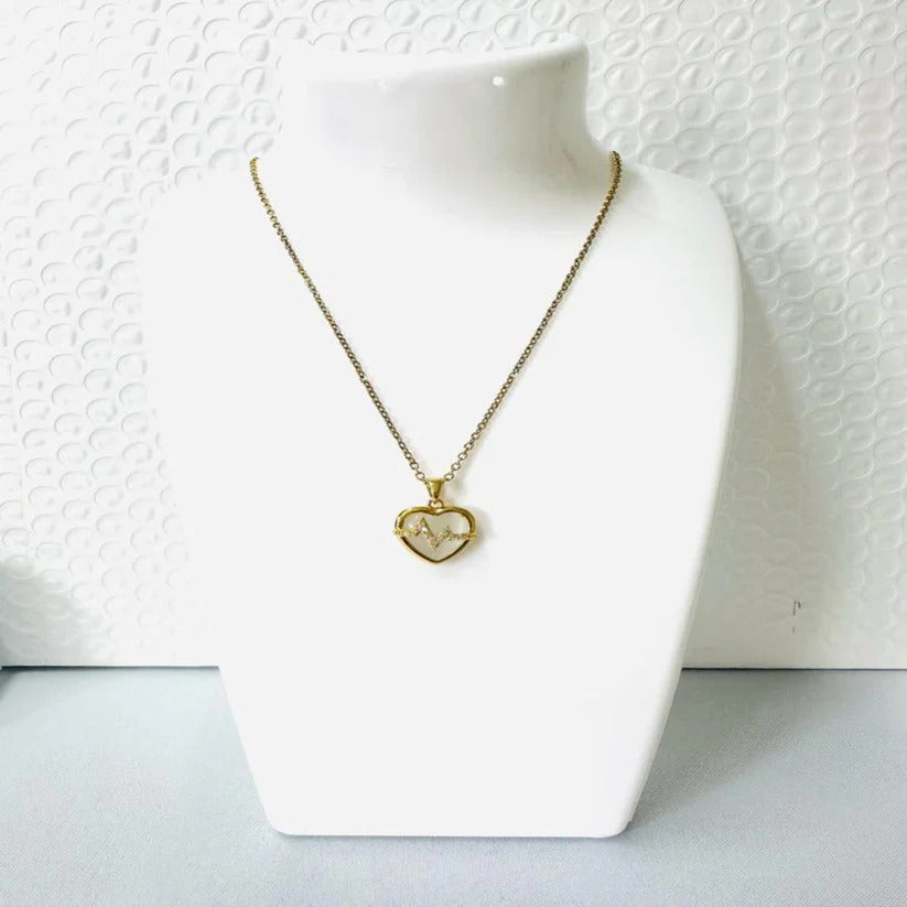 Pulse Heart Golden Necklace