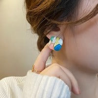 Retro Colorblock Earrings