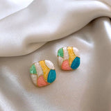 Retro Colorblock Earrings