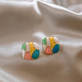 Retro Colorblock Earrings