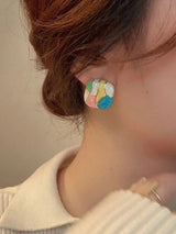 Retro Colorblock Earrings