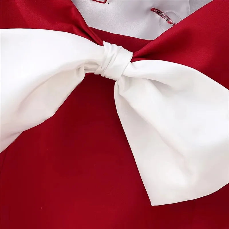 Rosy Cut-Out Ribbon Dress