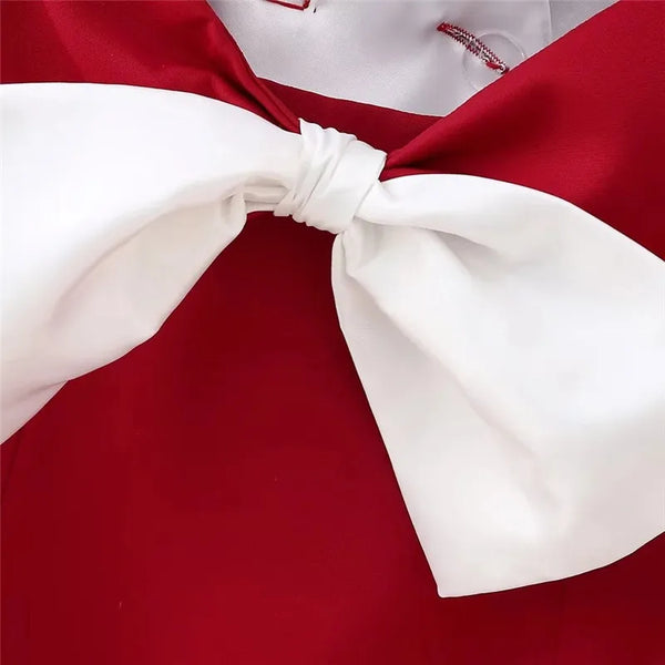 Rosy Cut-Out Ribbon Dress
