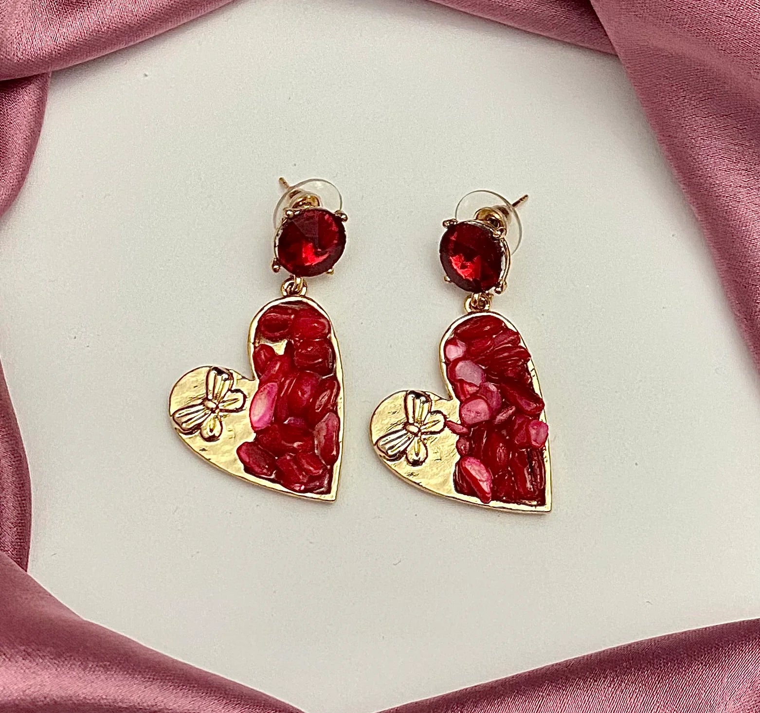 Ruby Luxe Stoned Earrings