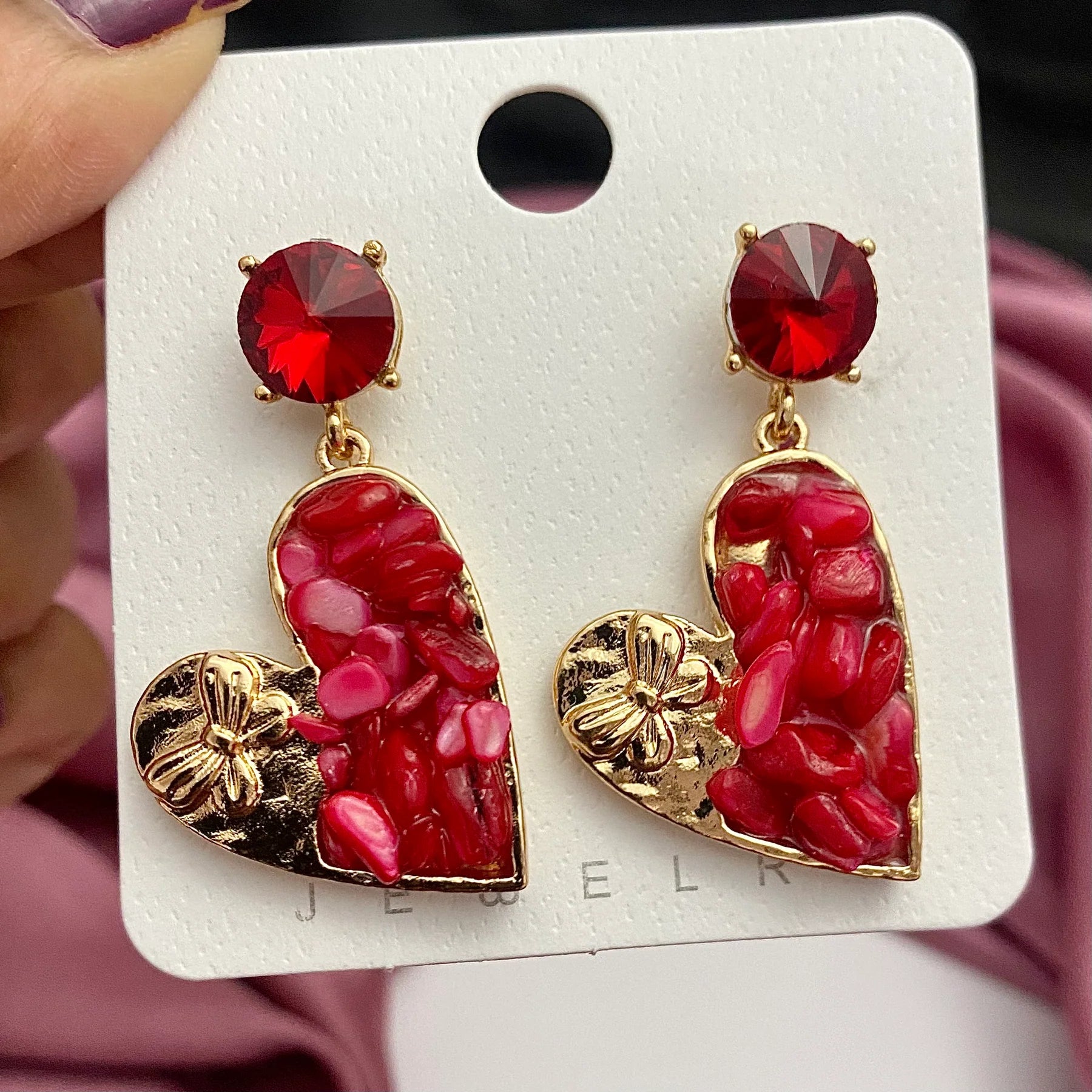 Ruby Luxe Stoned Earrings