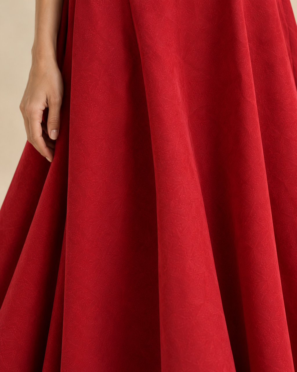 Elegent Crimson Floral Gown Dress