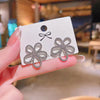 Sparkling Floral Loop Stud Earrings