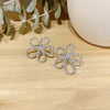 Sparkling Floral Loop Stud Earrings