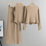 Classic Beige Knit Winter Co-ord Set