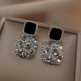 Black Stone Charm Earrings