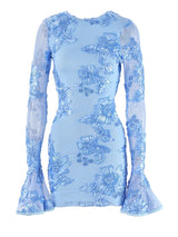 Sky Blue Illusion Mini Dress