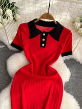Red Vibe Contrast Dress