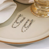 Elegant Double Chain Silver Earring