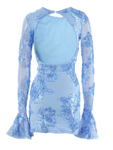 Sky Blue Illusion Mini Dress