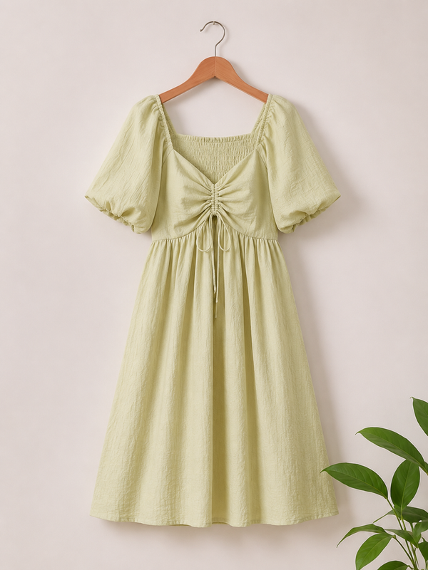 Sage Bloom Mini Dress