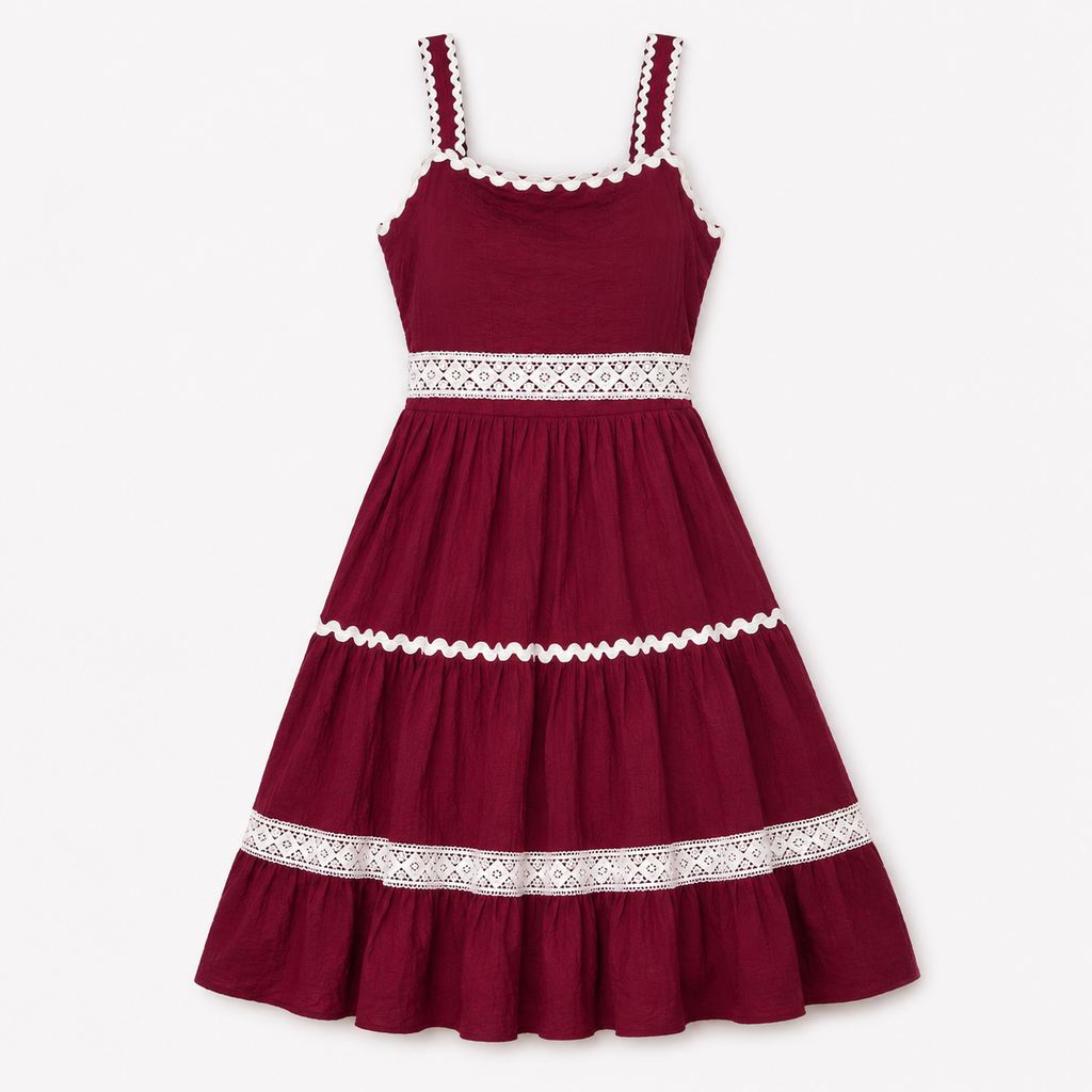 Scarlet Lace Tier Dress