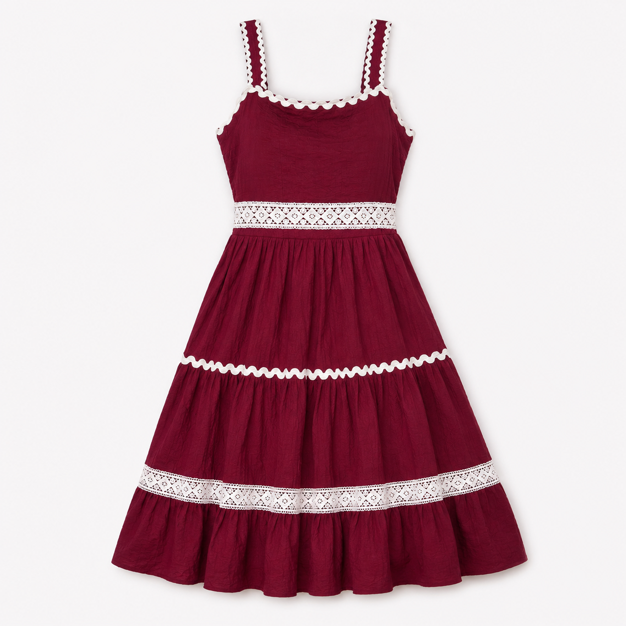 Scarlet Lace Tier Dress