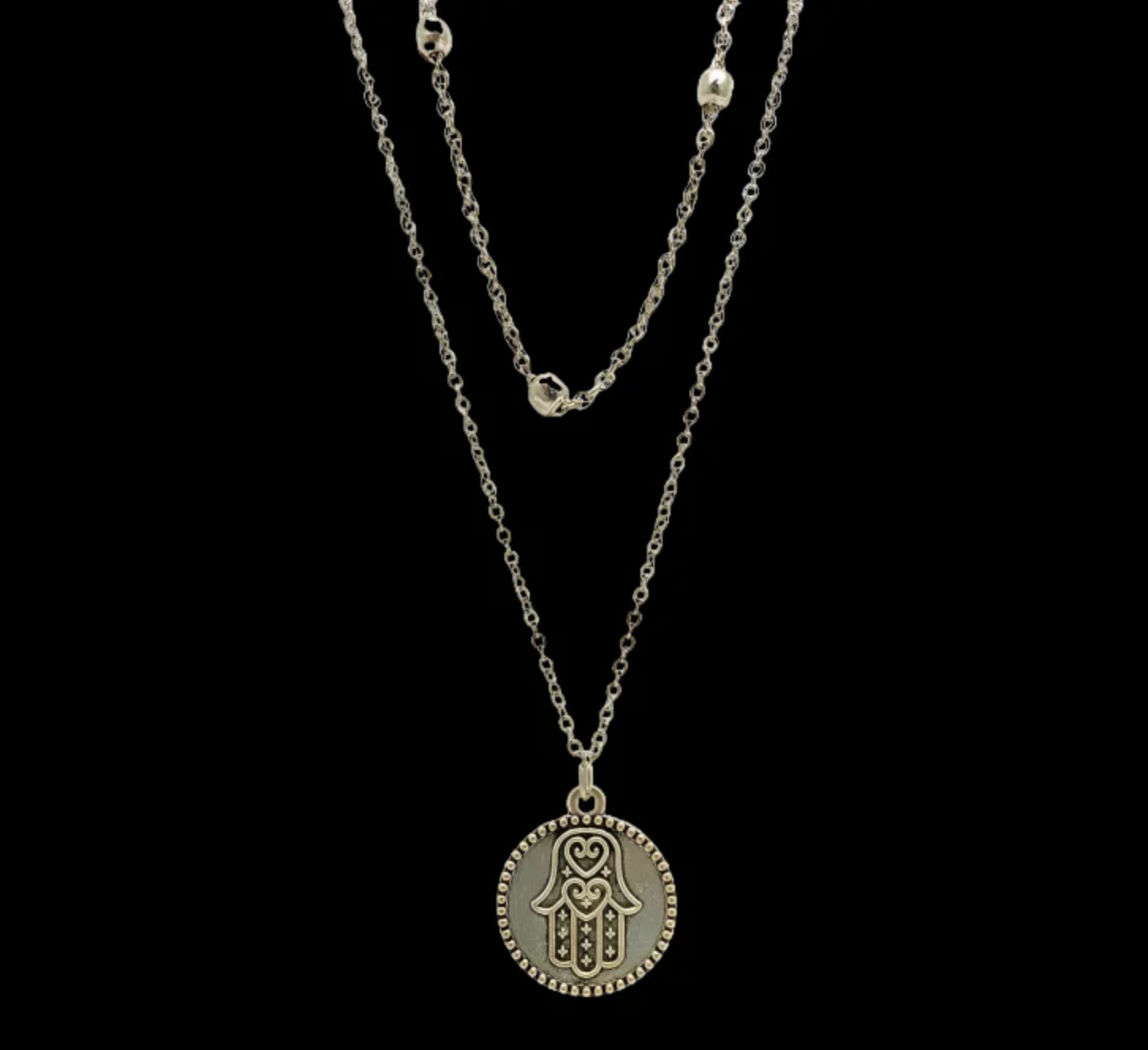 Layered Hamsa Pendant