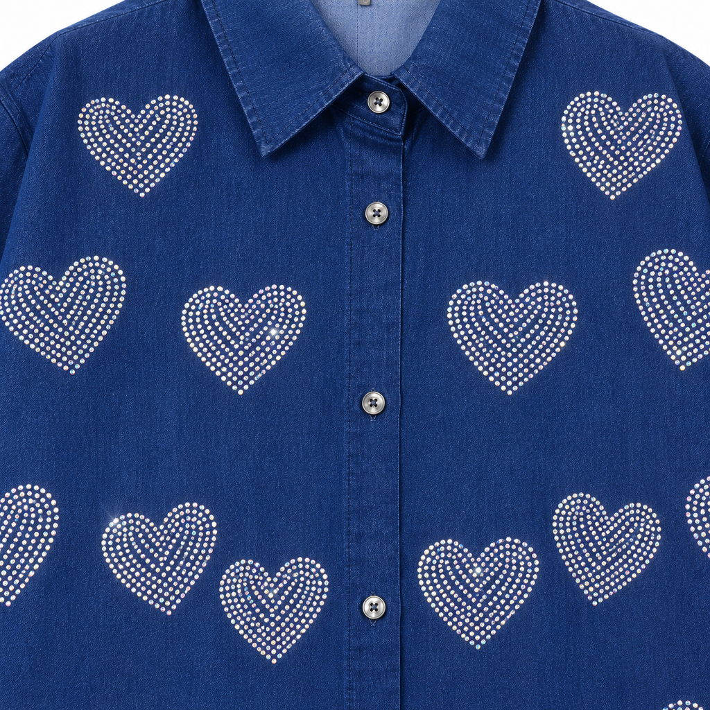 Shimmer Heart Denim Co-Ord Set