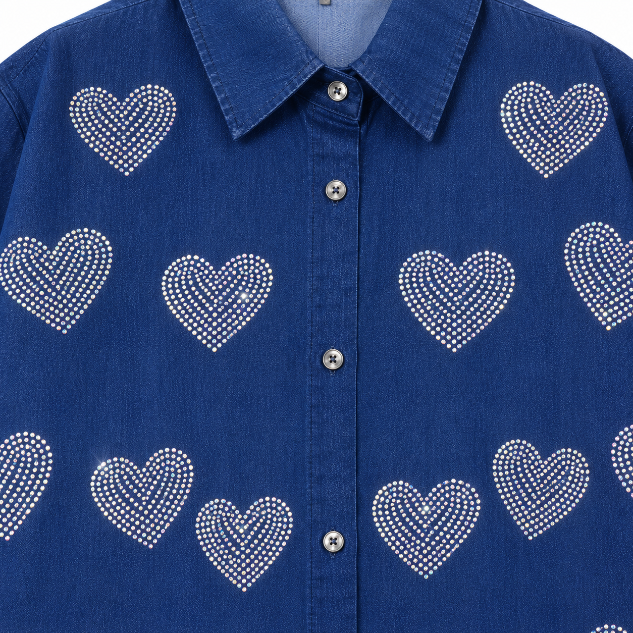 Shimmer Heart Denim Co-Ord Set