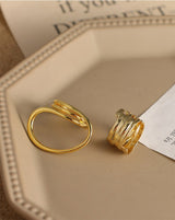 Shining Oval Gold Rings