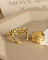 Shining Oval Gold Rings